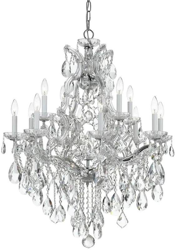 Crystorama Maria Theresa 28"W Chrome 13-Light Crystal Chandelier