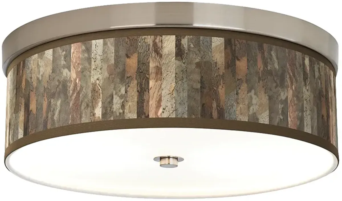 Giclee Gallery 14" Wide Paper Bark Pattern Shade Ceiling Light