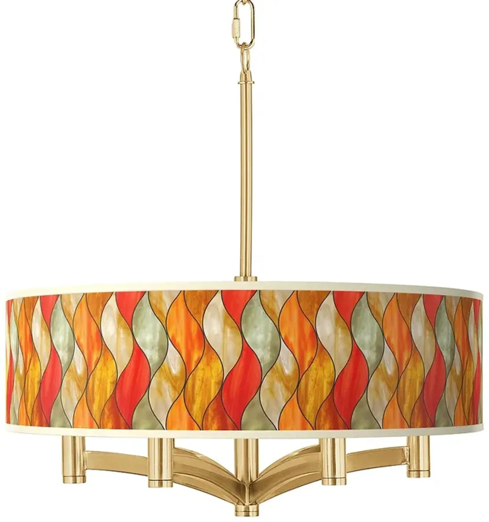 Flame Mosaic Ava 6-Light Gold Pendant Chandelier