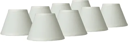 Taya Cream Chandelier Lamp Shades 3.5x7x5 (Clip-On) Set of 8