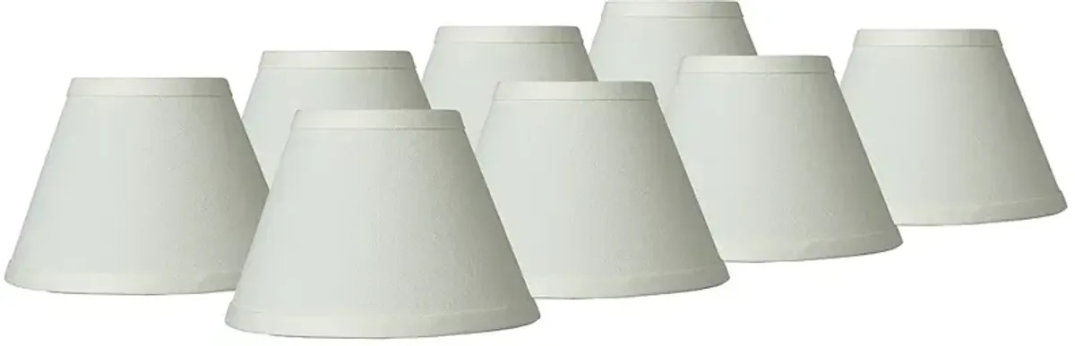 Taya Cream Chandelier Lamp Shades 3.5x7x5 (Clip-On) Set of 8