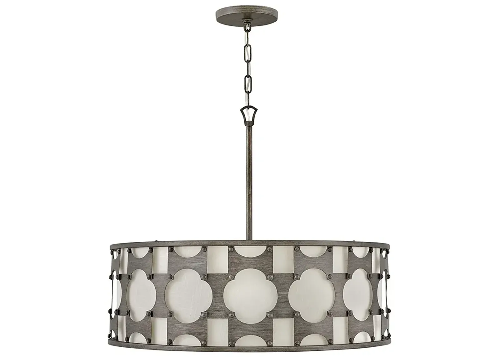 Hinkley Carter 28 1/2" Wide Bronze Pattern Drum Pendant Light