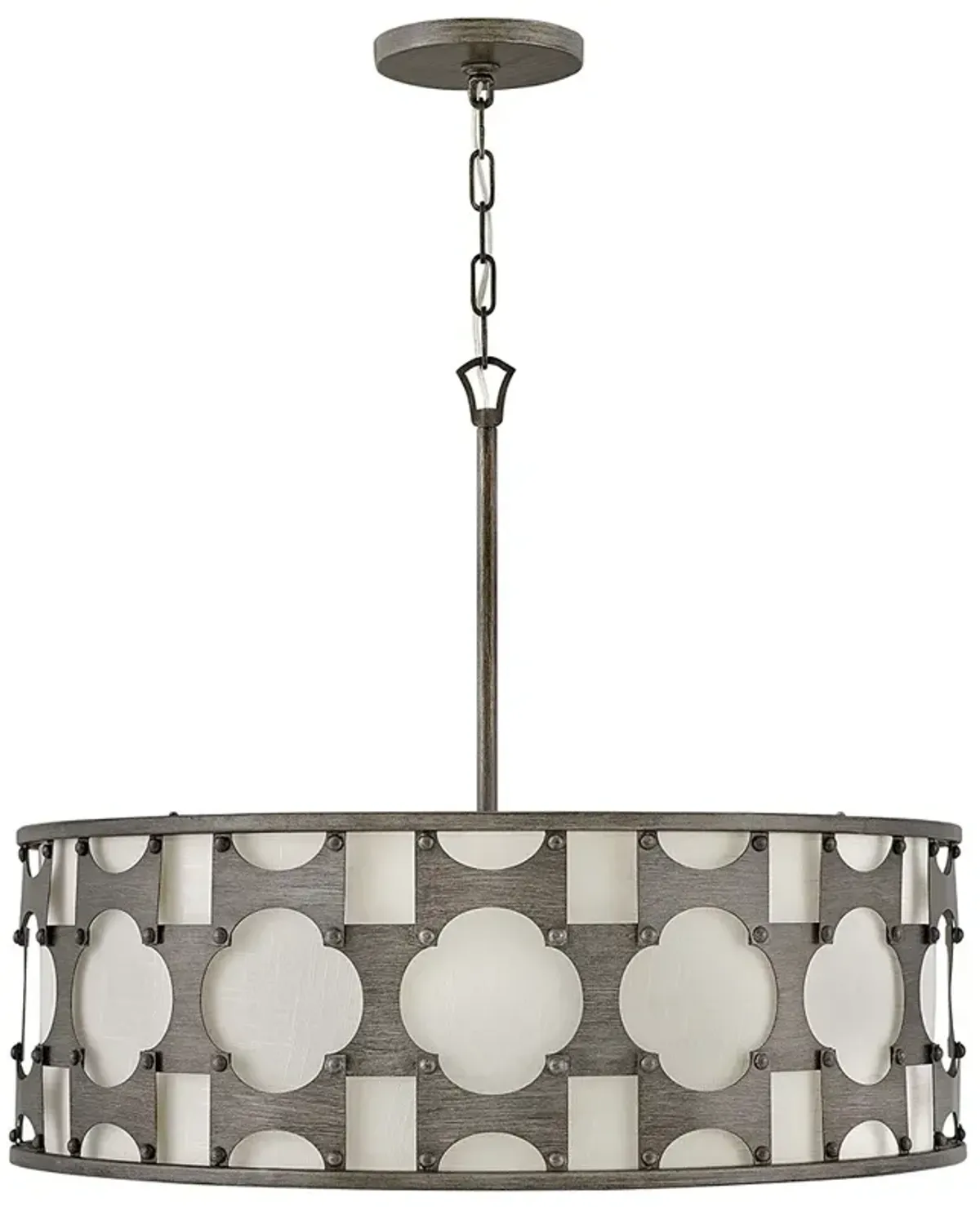 Hinkley Carter 28 1/2" Wide Bronze Pattern Drum Pendant Light