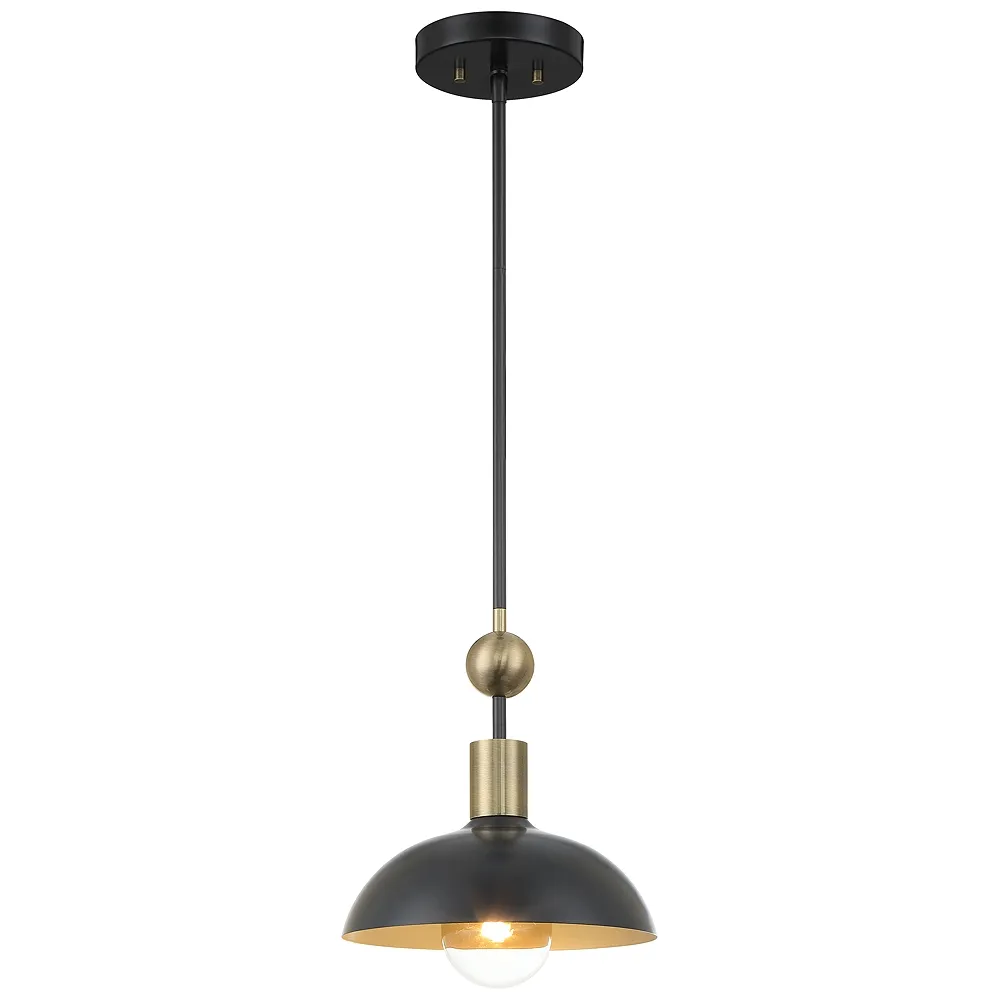 Minka-Lavery Biloxi 1-Light Coal and Antique Brass Pendant