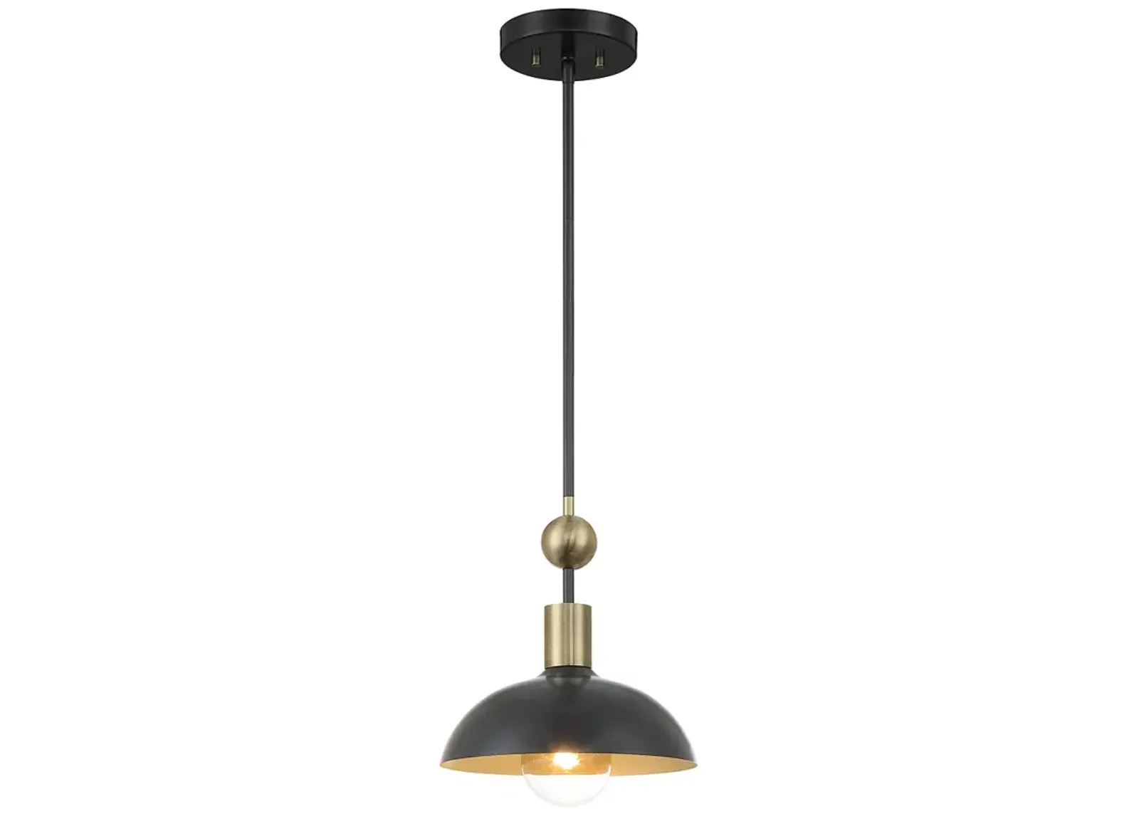 Biloxi 10 3/4" Wide Coal and Antique Brass Mini Pendant