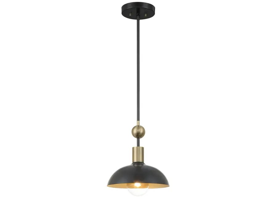 Minka-Lavery Biloxi 1-Light Coal and Antique Brass Pendant