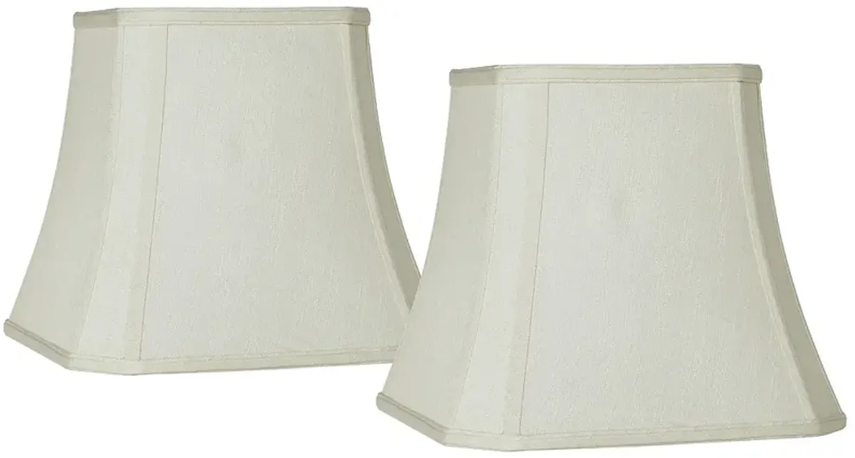 Creme Fabric Set of 2 Square Lamp Shades 8x12x11 (Spider)