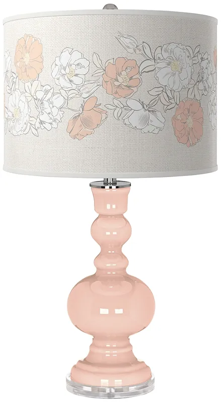 Linen Rose Bouquet Apothecary Table Lamp