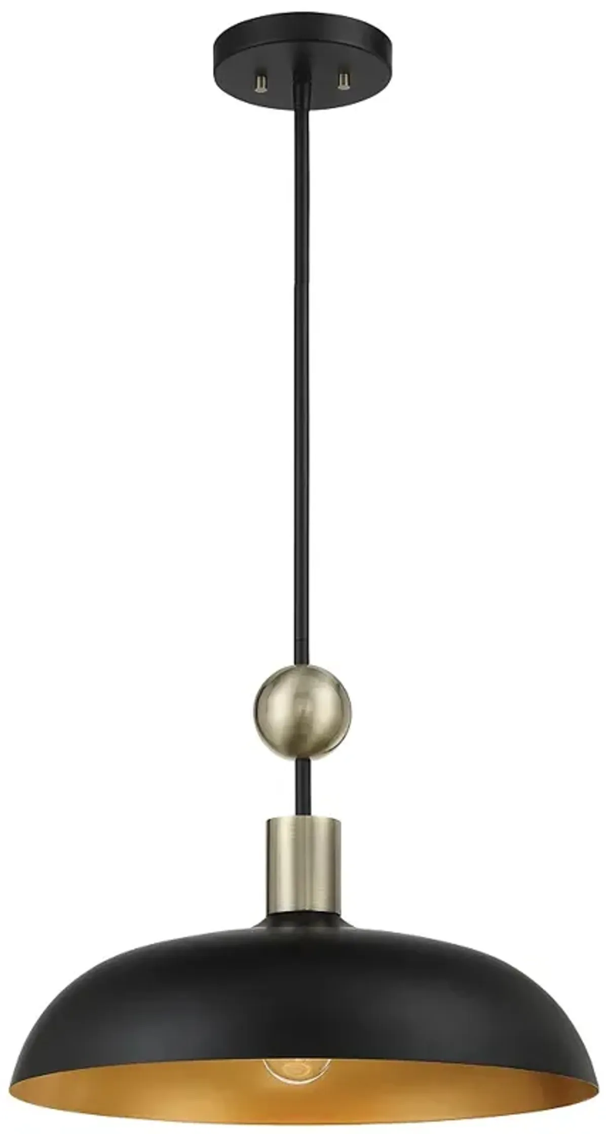 Minka-Lavery Biloxi 1-Light Coal and Antique Brass Pendant