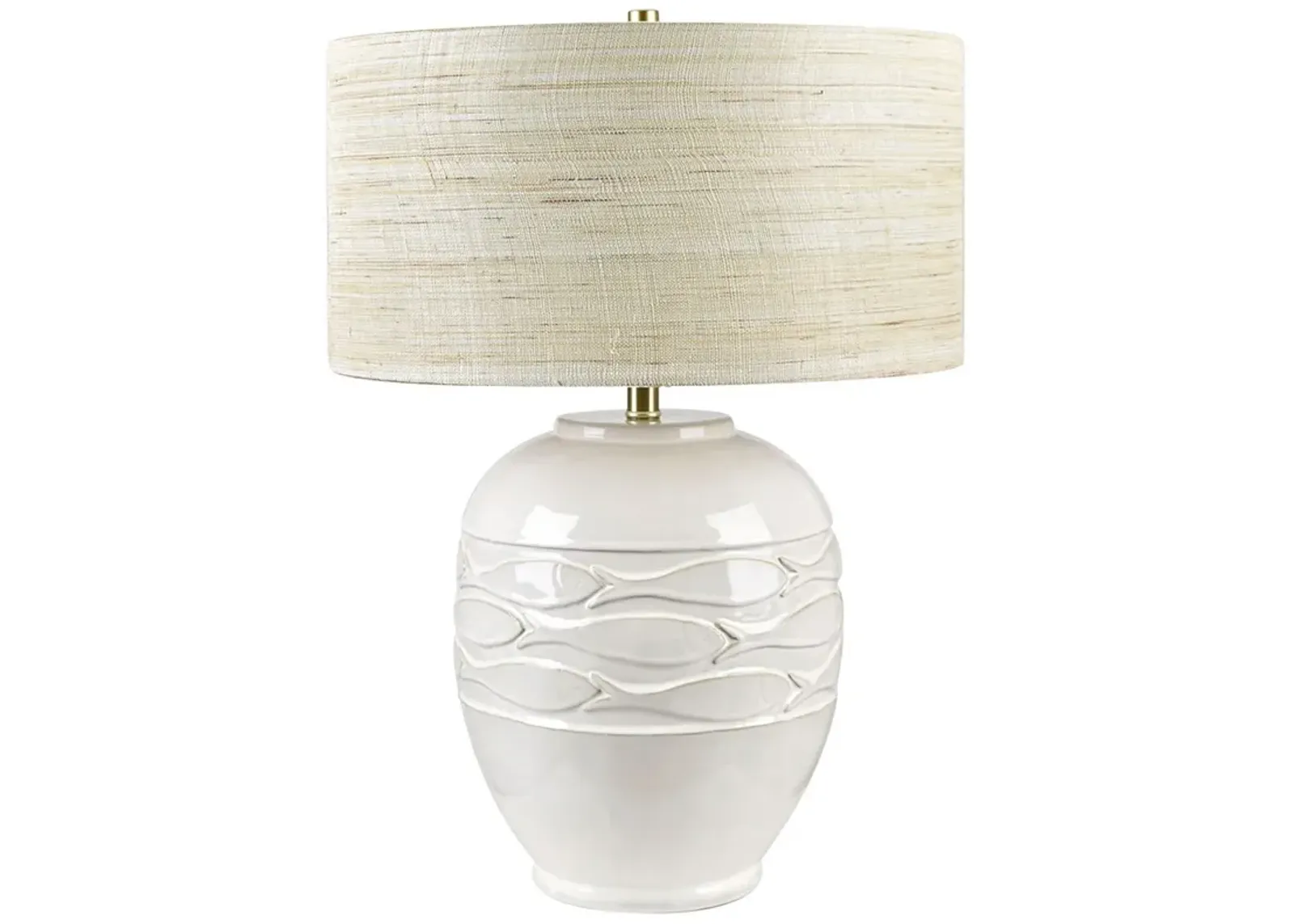 Crestview Collection Piper Fish 26 1/4" White Ceramic Table Lamp