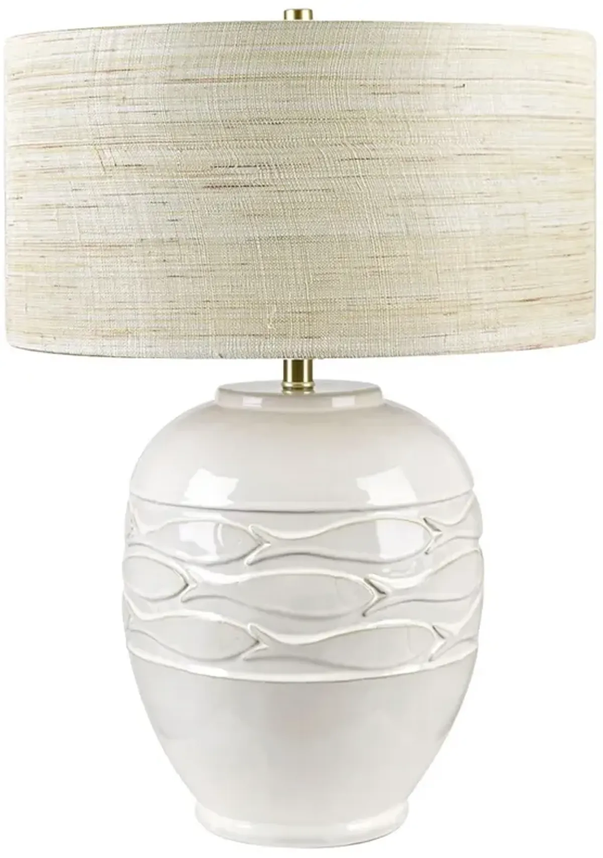 Crestview Collection Piper Fish 26 1/4" White Ceramic Table Lamp