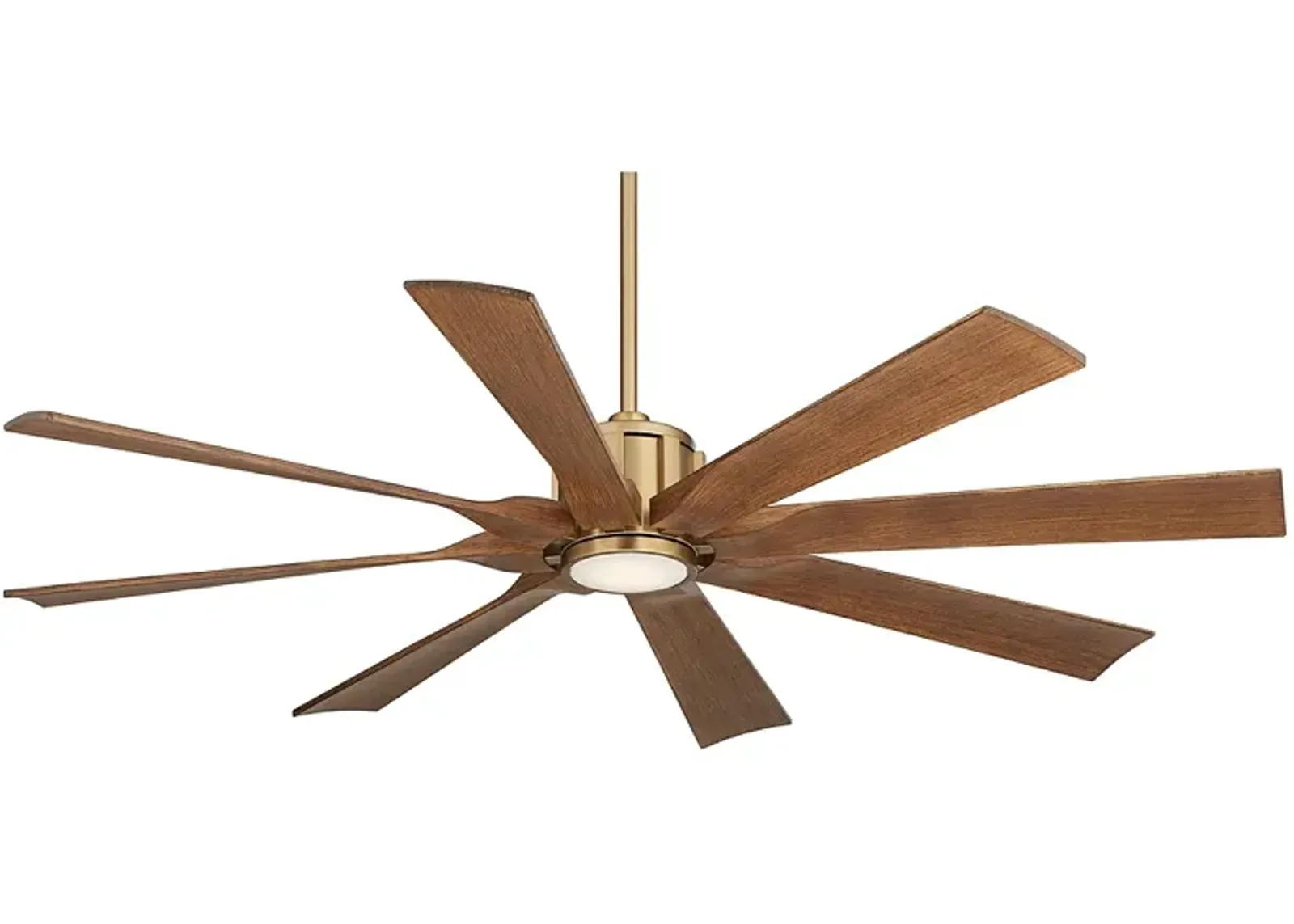 60" Possini Defender Soft Brass Koa Damp LED Ceiling Fan with Remote