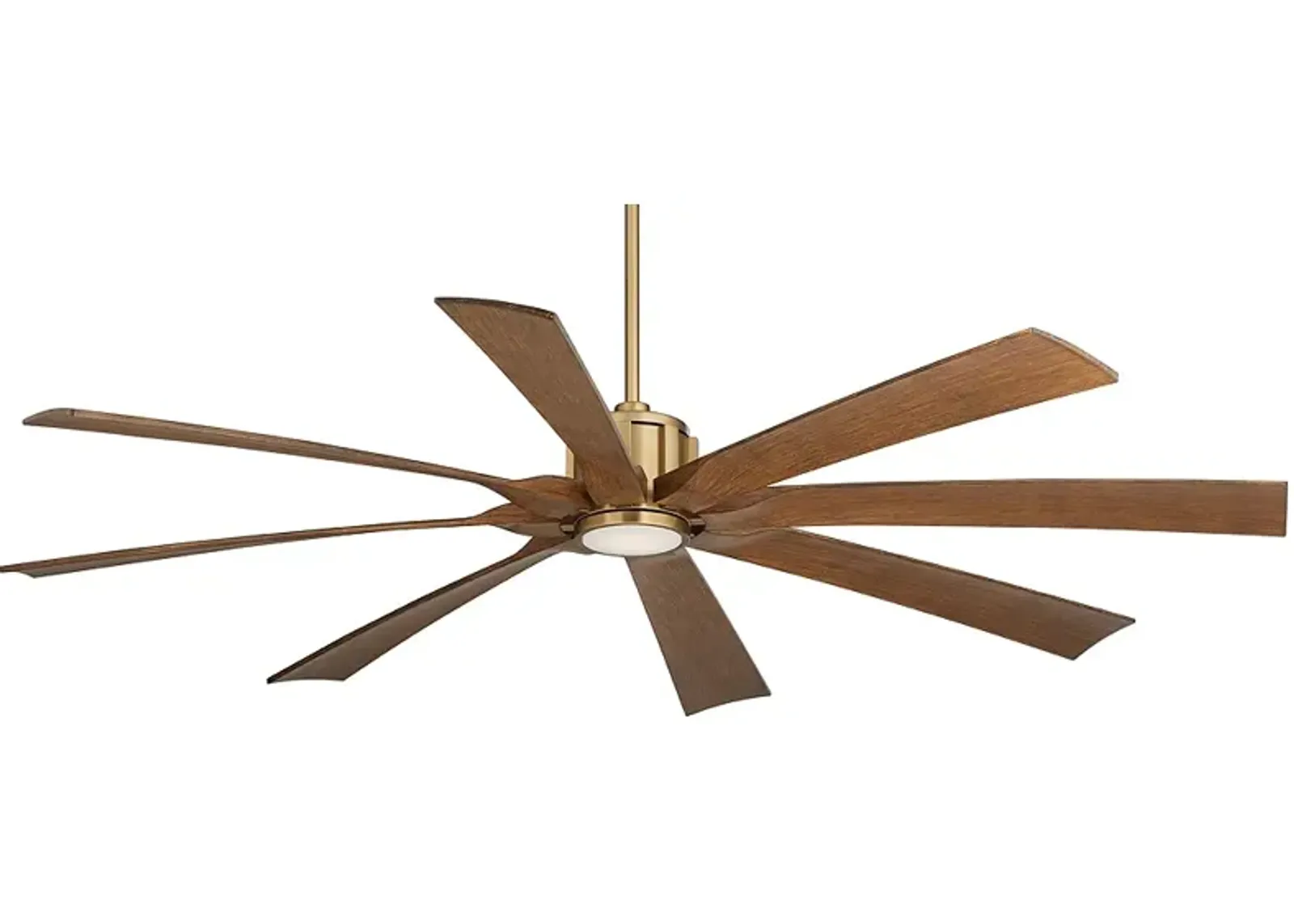 70" Possini Defender Soft Brass Koa Damp LED Ceiling Fan with Remote