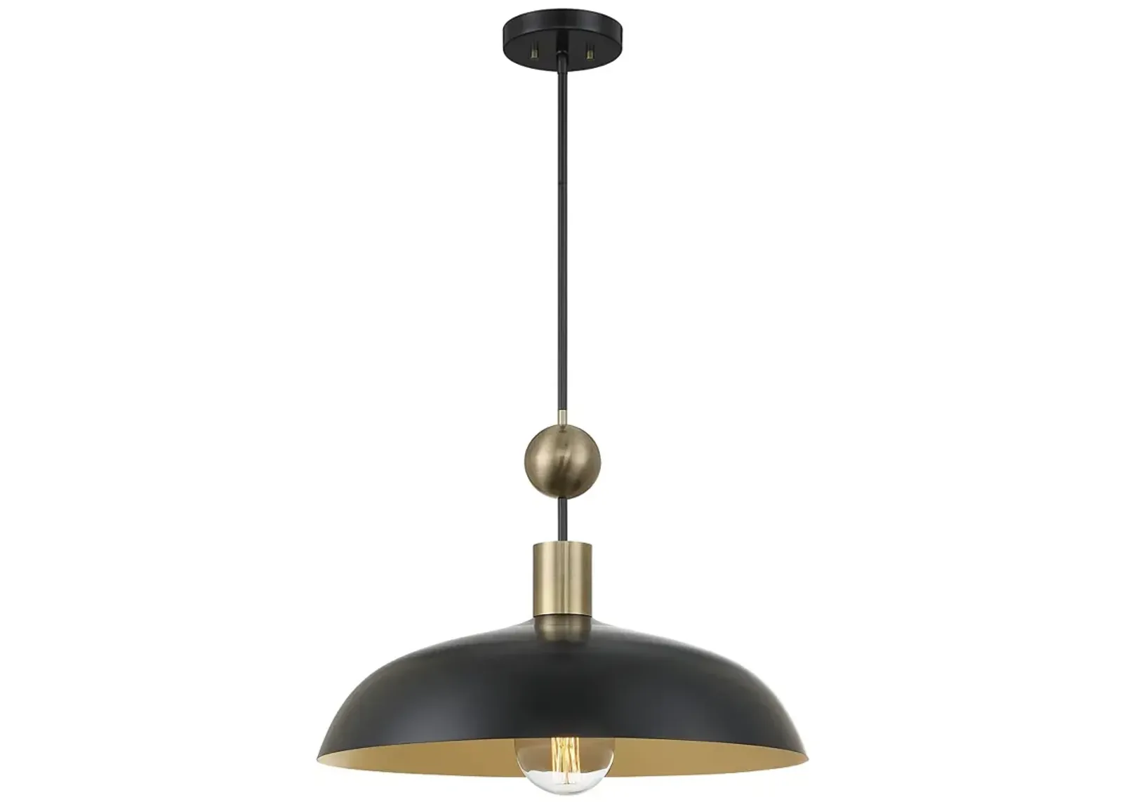 Minka-Lavery Biloxi 1-Light Coal and Antique Brass Pendant