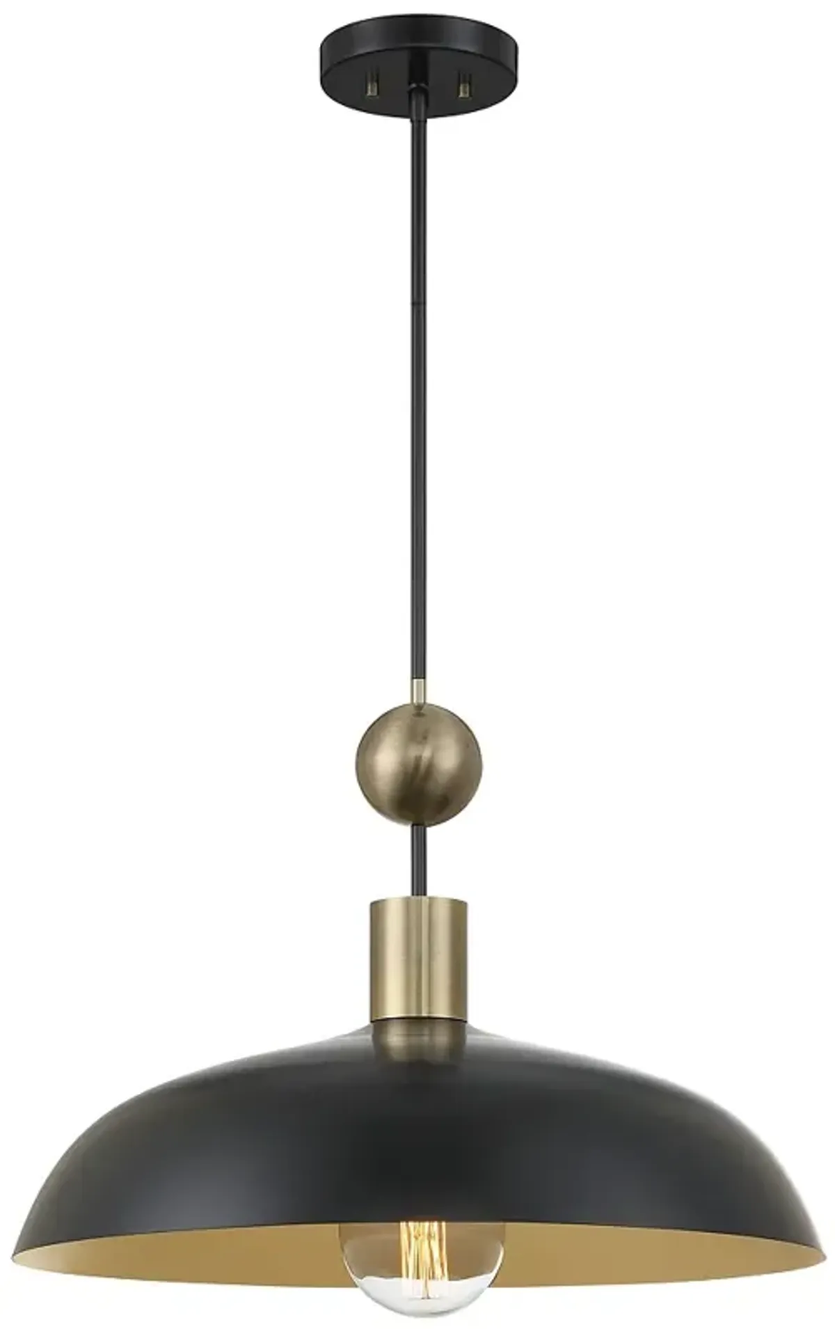 Minka-Lavery Biloxi 1-Light Coal and Antique Brass Pendant