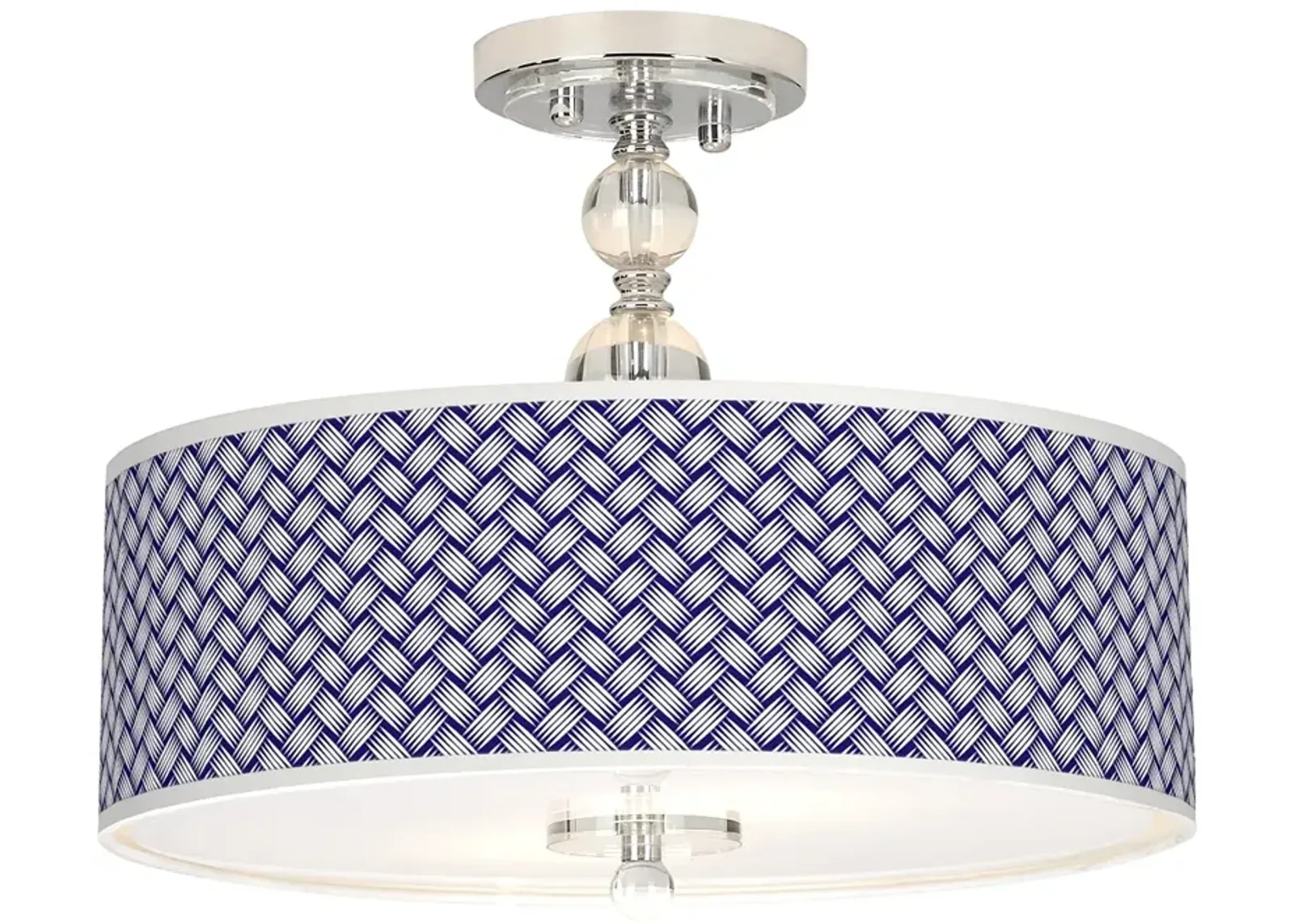 Color Weave Giclee 16" Wide Semi-Flush Ceiling Light