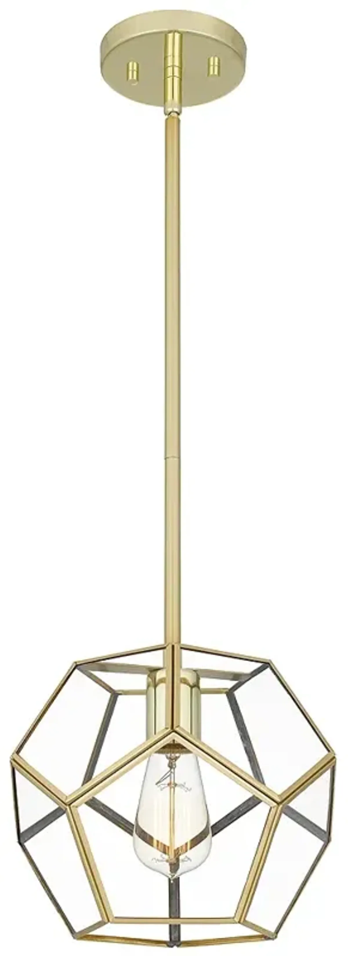 Kinslee 1-Light Polished Brass Mini Pendant