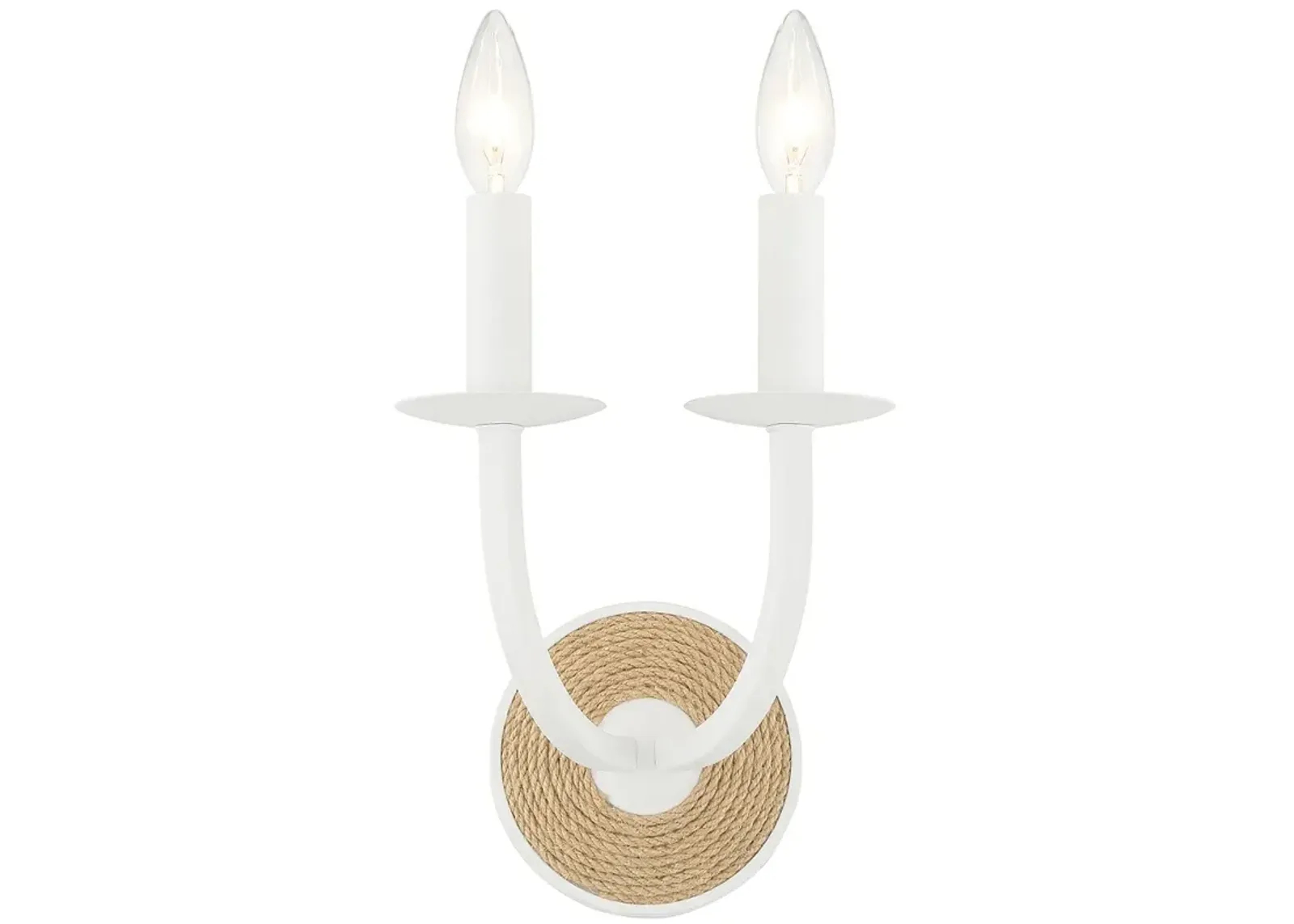 Minka-Lavery Lanton 2-Light Sand White with Natural Rope Wall Sconce