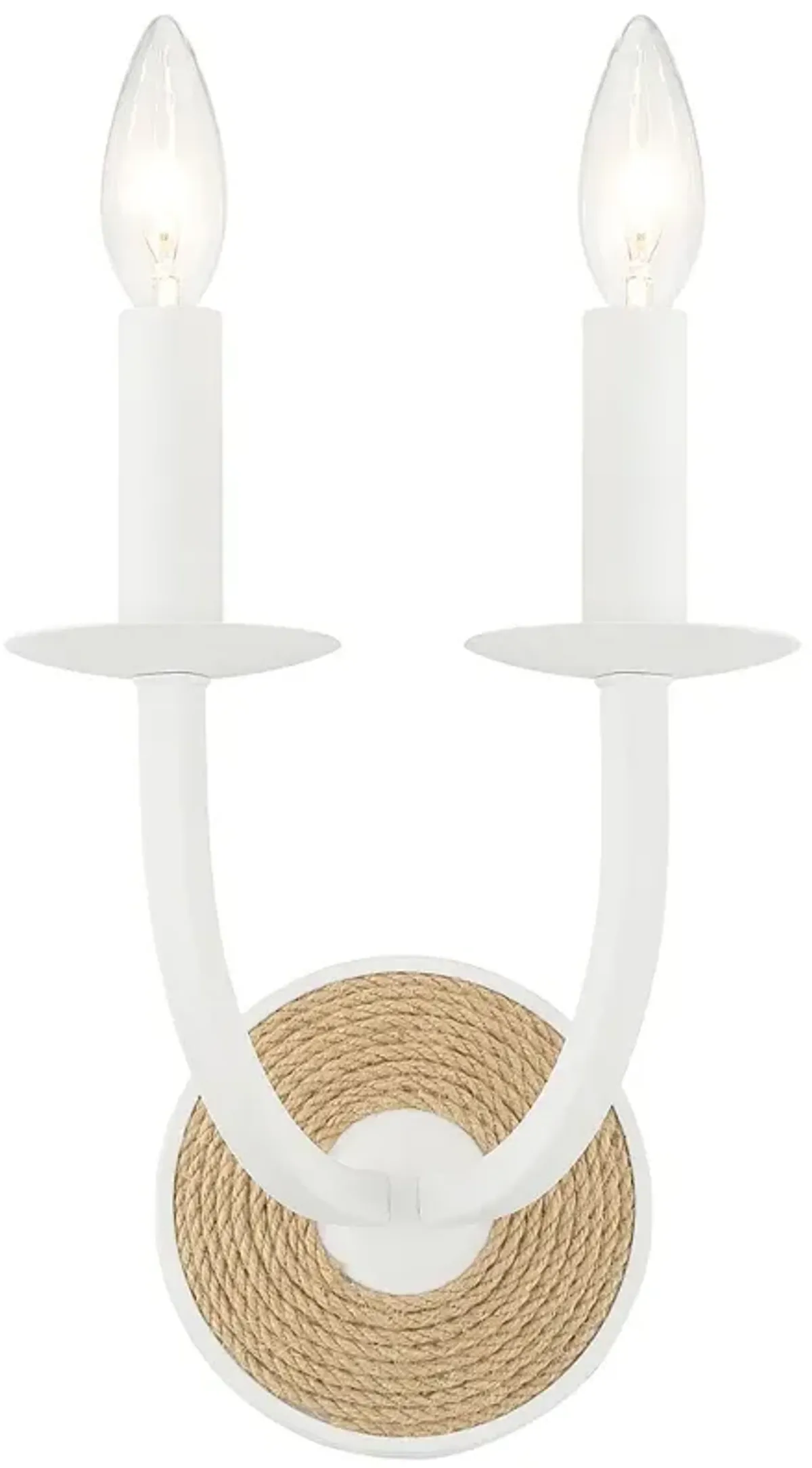 Minka-Lavery Lanton 2-Light Sand White with Natural Rope Wall Sconce