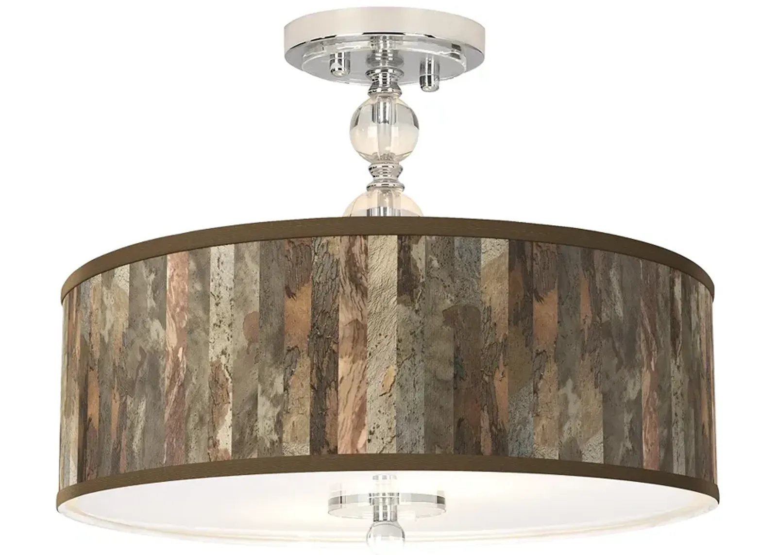 Paper Bark Giclee 16" Wide Semi-Flush Ceiling Light