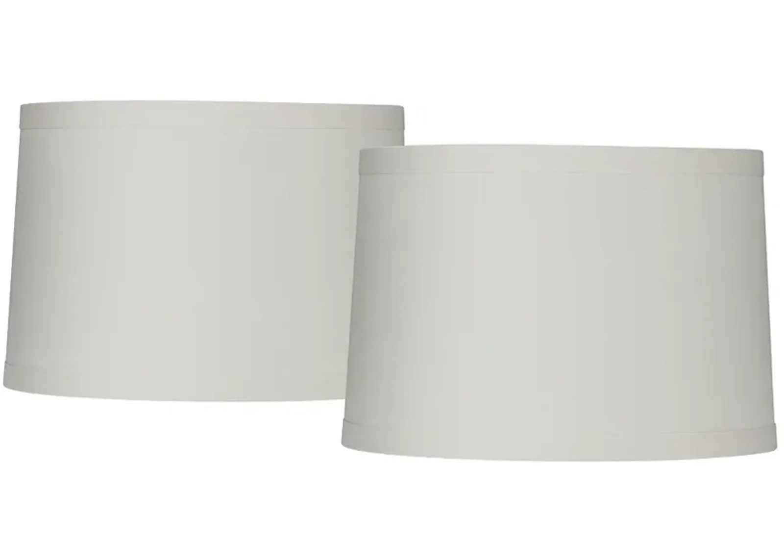 Off-White Linen Set of 2 Drum Lamp Shades 15x16x11 (Spider)