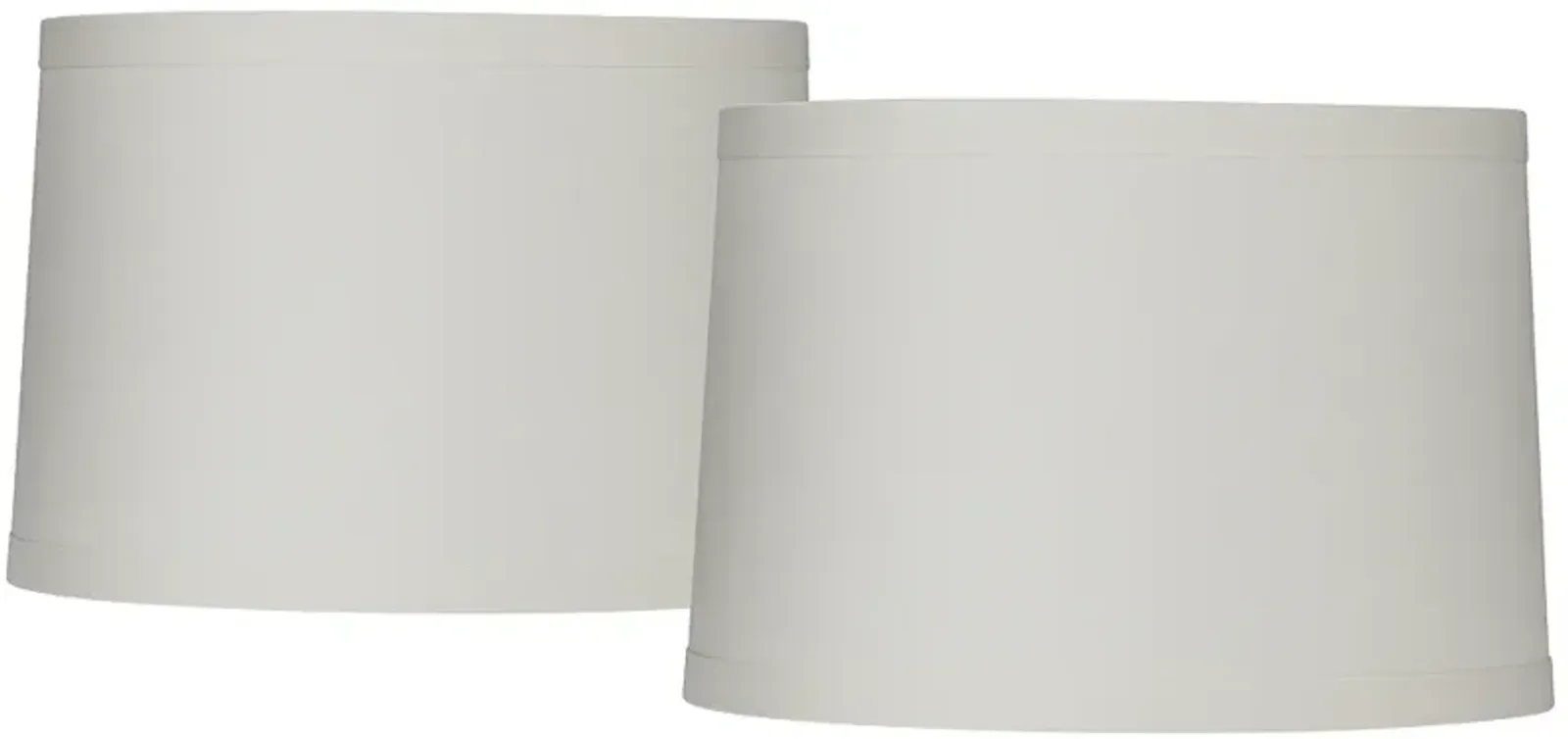 Off-White Linen Set of 2 Drum Lamp Shades 15x16x11 (Spider)