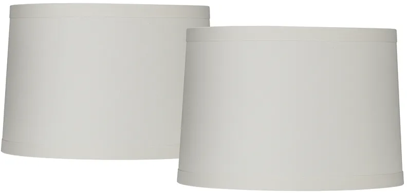 Off-White Linen Set of 2 Drum Lamp Shades 15x16x11 (Spider)