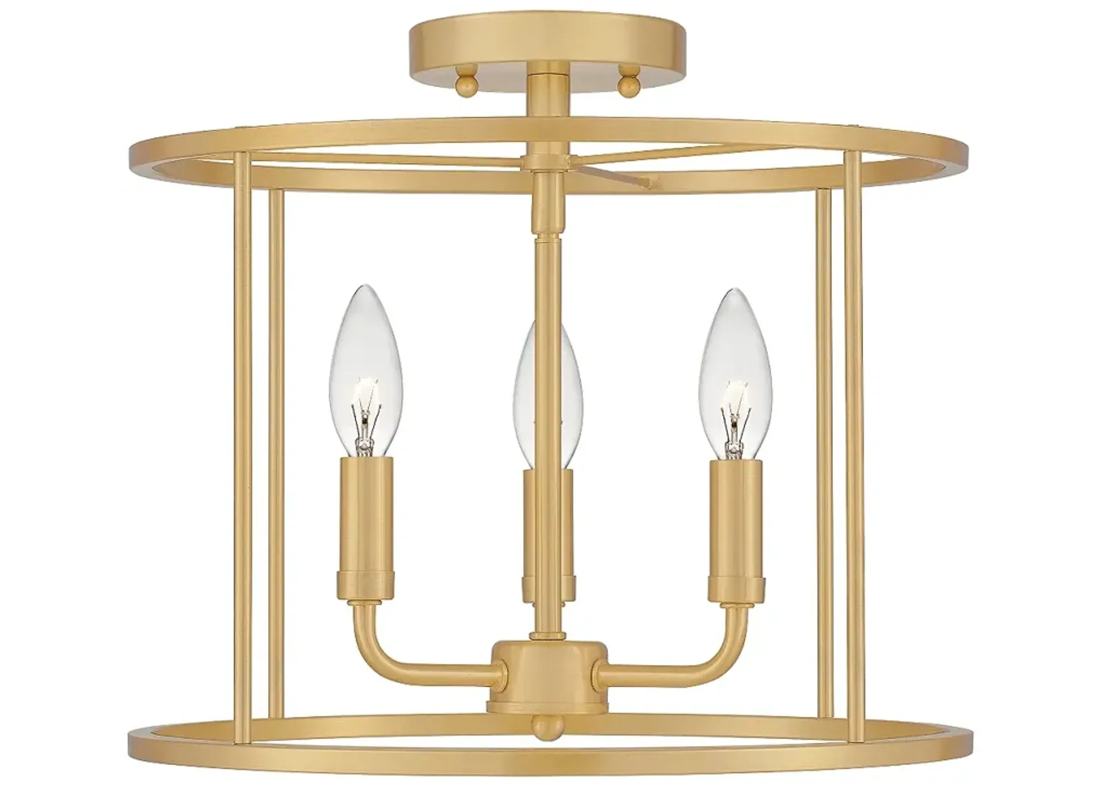 Quoizel Abner 14" Wide Aged Brass 3-Light Ceiling Light