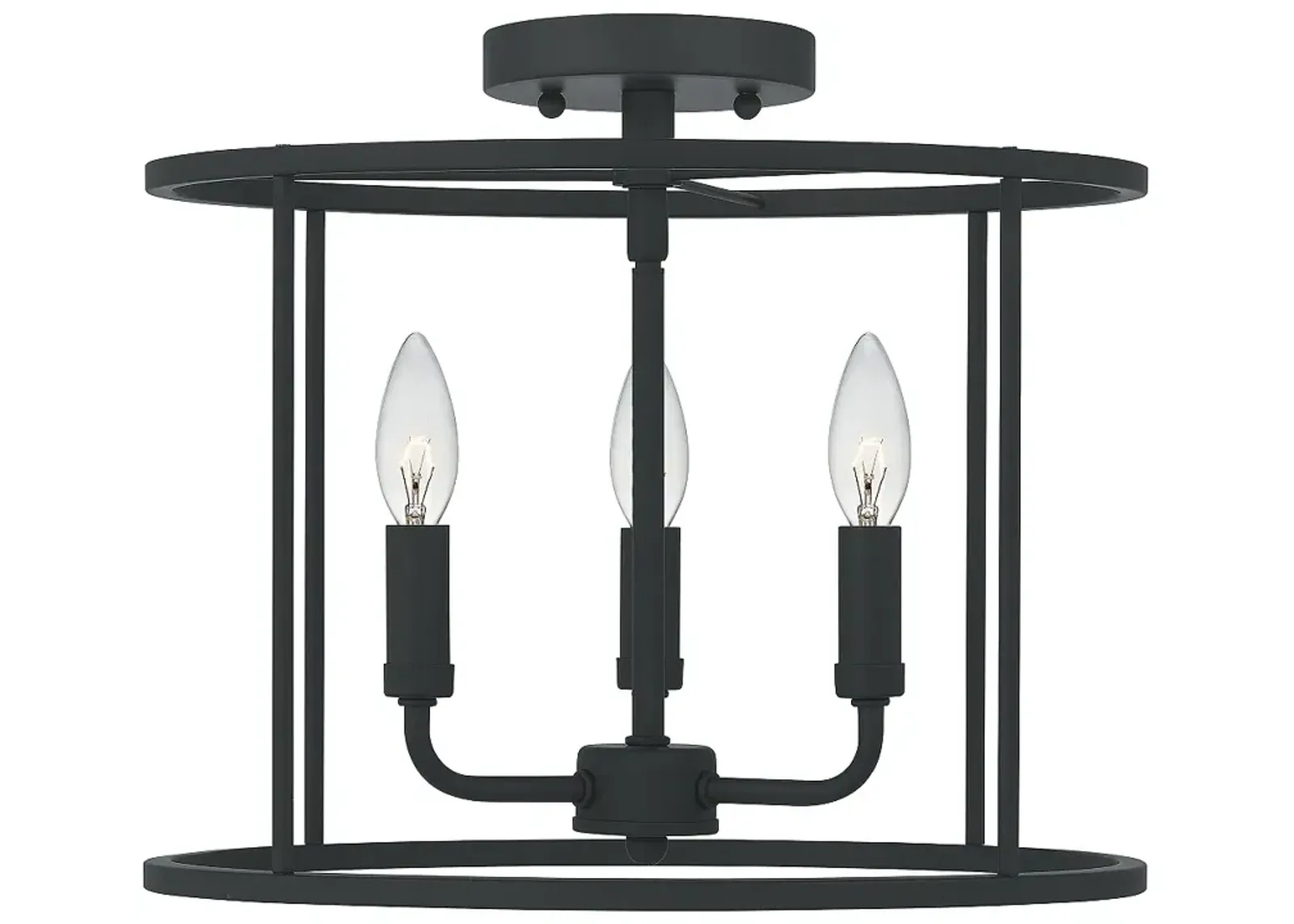 Quoizel Abner 14" Wide Matte Black 3-Light Ceiling Light