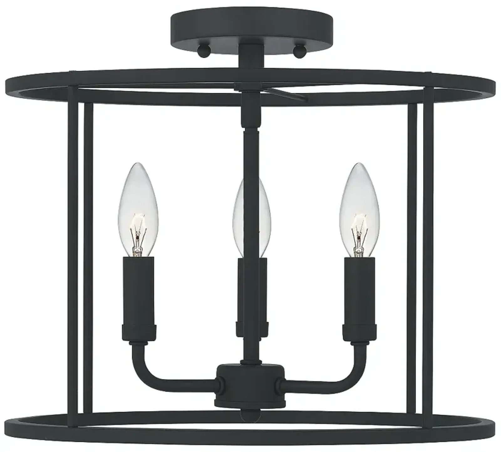 Quoizel Abner 14" Wide Matte Black 3-Light Ceiling Light