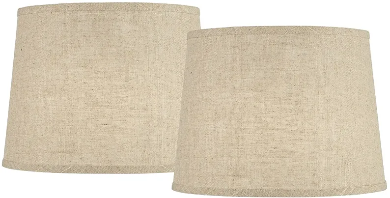 Springcrest Burlap Linen Drum Lamp Shades 11x13x9.5 (Spider) Set of 2