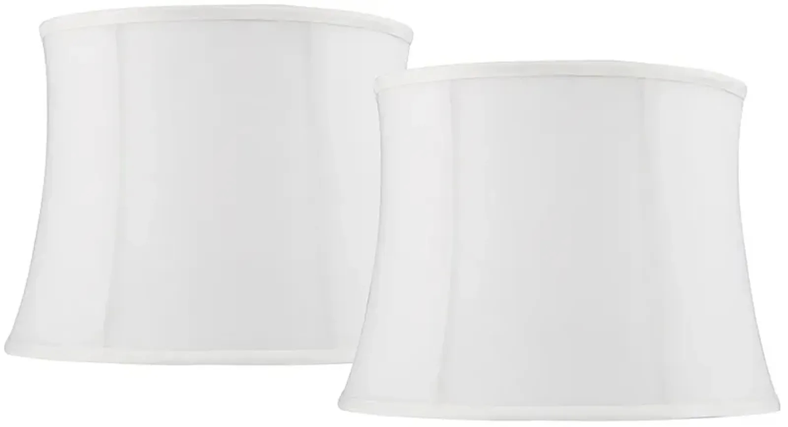 White Drum Lamp Shades 11.5x13.5x10 (Spider) Set of 2