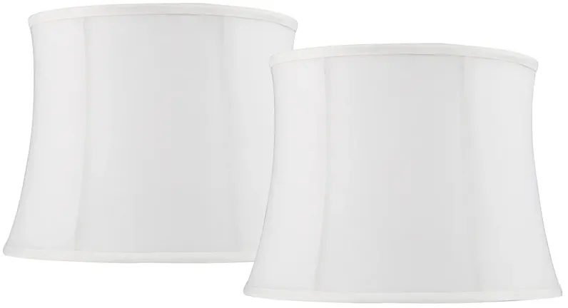 White Drum Lamp Shades 11.5x13.5x10 (Spider) Set of 2