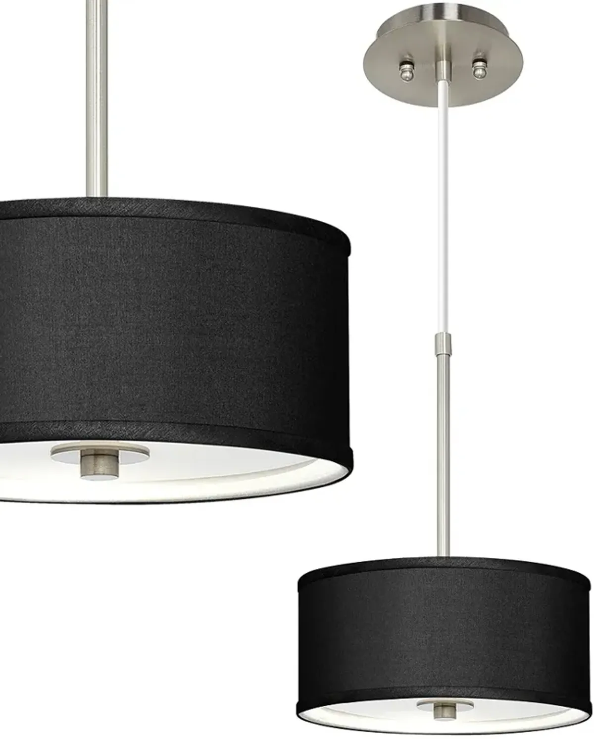 Possini Euro 10 1/4" Wide Black Faux Silk Modern Pendant Light