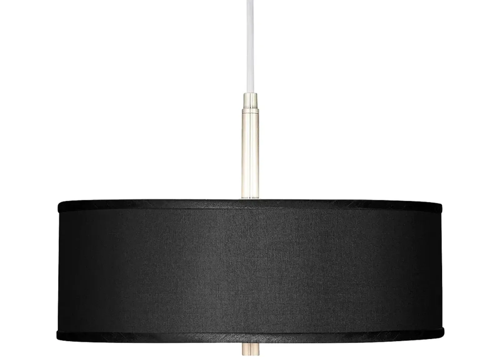 Possini Euro 16" Wide Black Faux Silk Modern Drum Pendant Light