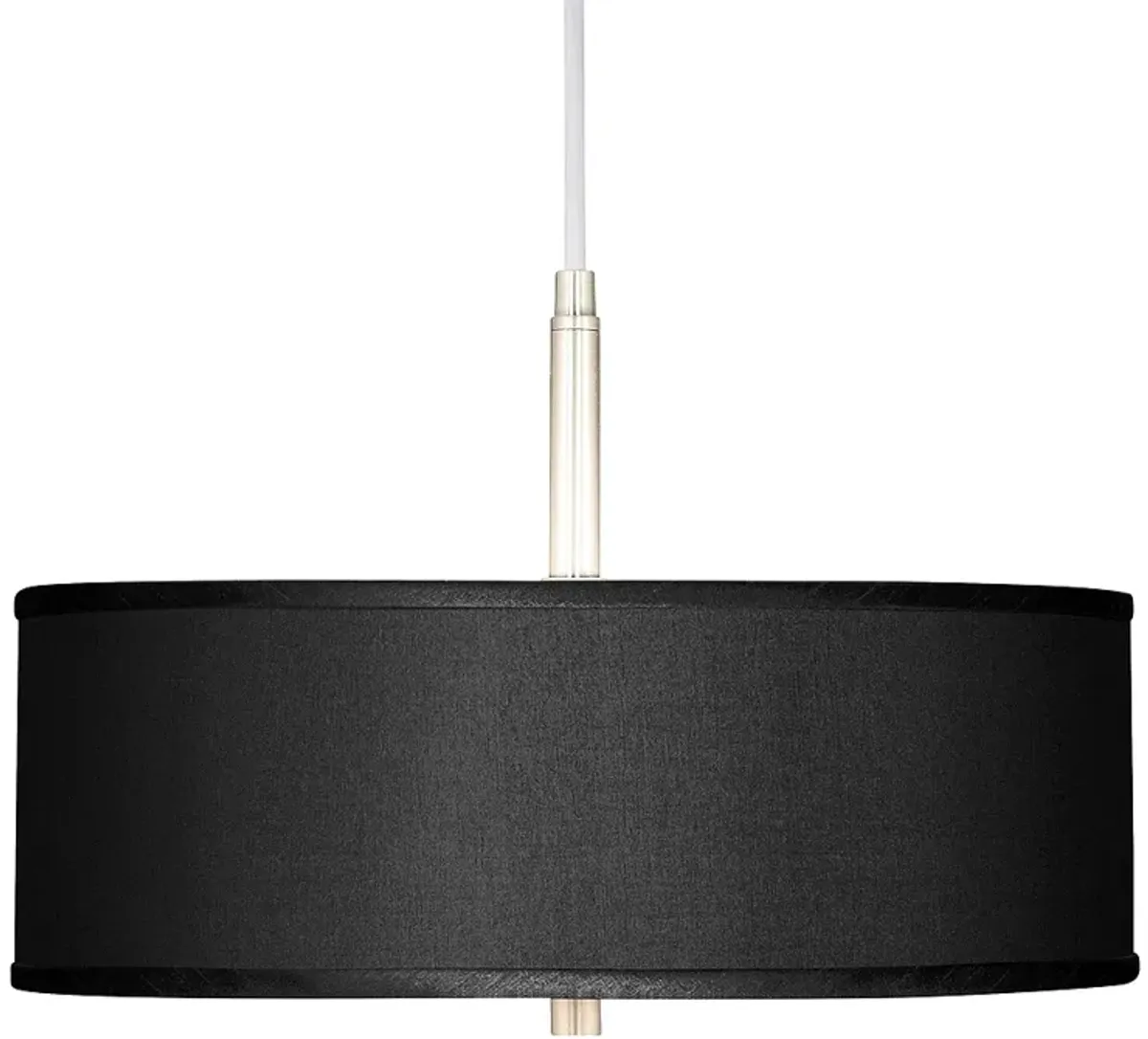 Possini Euro 16" Wide Black Faux Silk Modern Drum Pendant Light