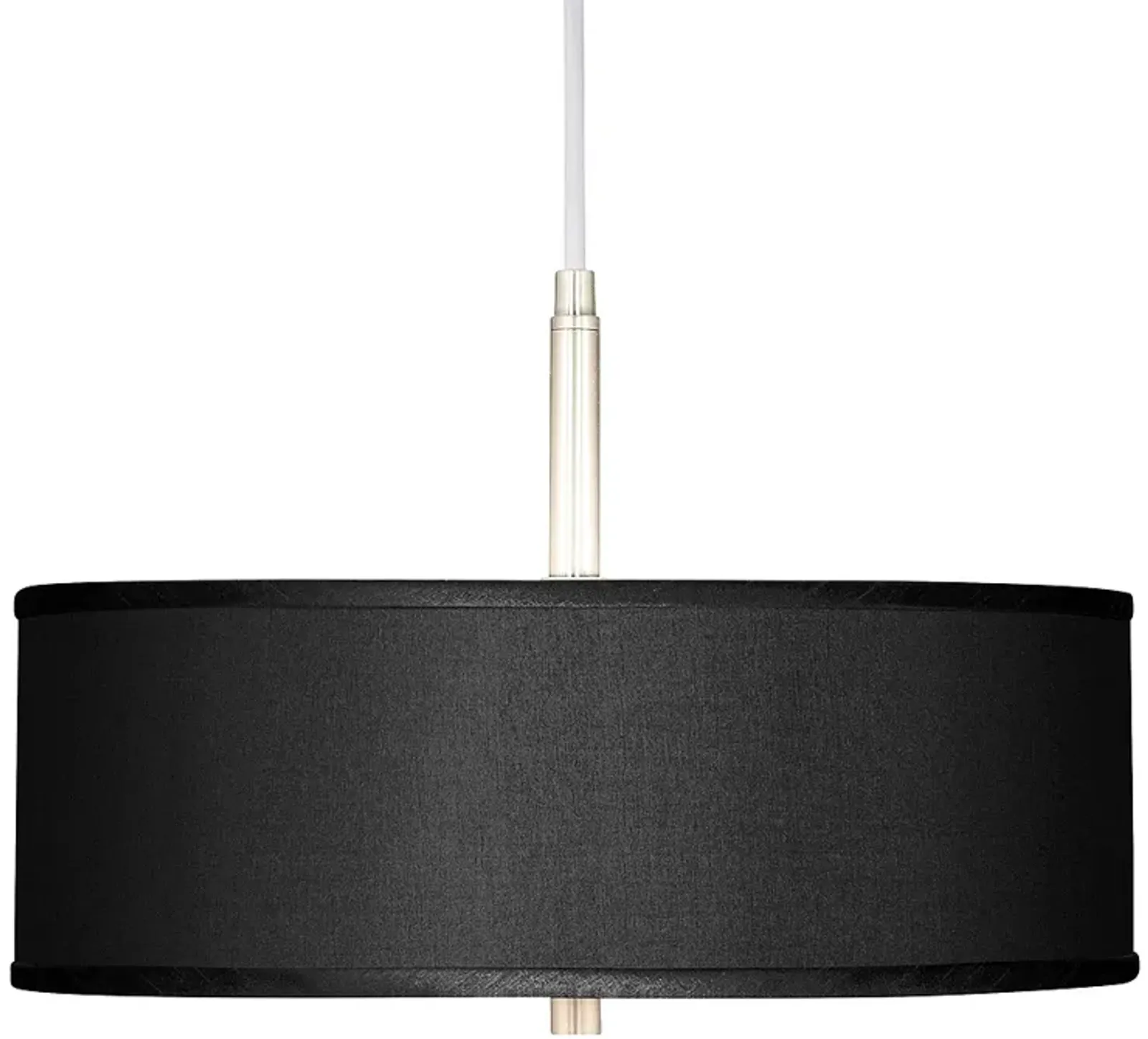 Possini Euro 16" Wide Black Faux Silk Modern Drum Pendant Light