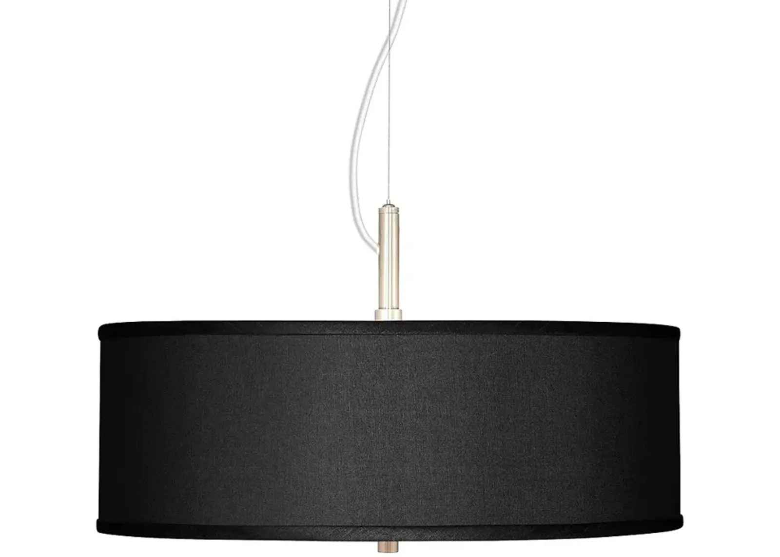 Possini Euro 20" Wide Black Faux Silk Modern Drum Pendant Light