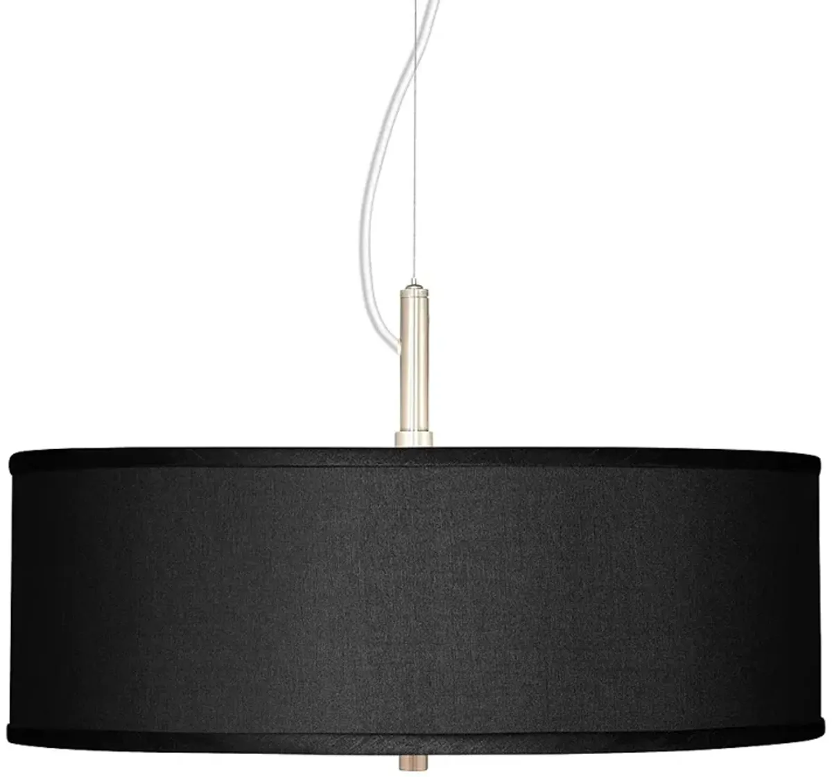 Possini Euro 20" Wide Black Faux Silk Modern Drum Pendant Light