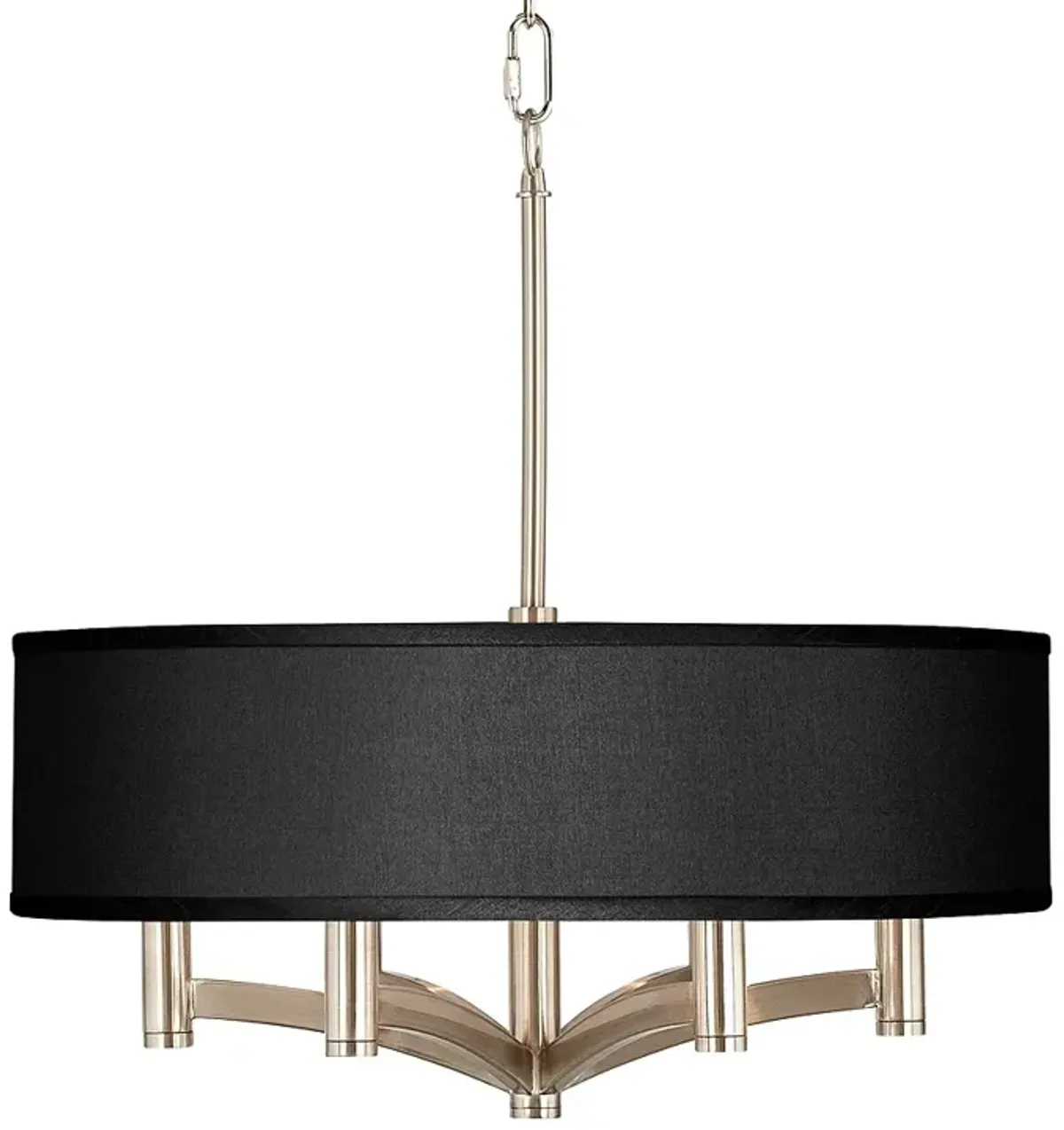 Black Faux Silk 6-Light 20" Wide Chandelier