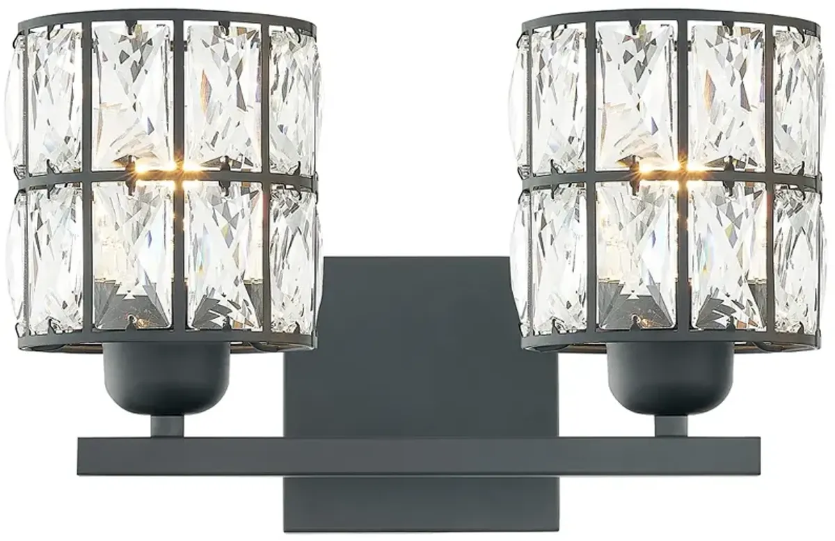 Quoizel Gibson 8" High Matte Black 2-Light Wall Sconce