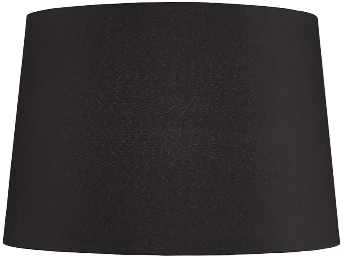 Black Faux Silk Tapered Drum Lamp Shade 13x15x10 (Spider)