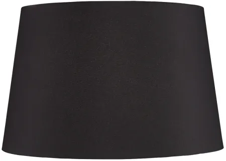 Black Faux Silk Tapered Drum Lamp Shade 14x17x11 (Spider)