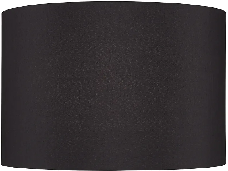 Black Faux Silk Tapered Drum Lamp Shade 15x15x10 (Spider)