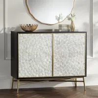 Nael 43 1/4" Wide Black and Champagne 2-Door Cabinet