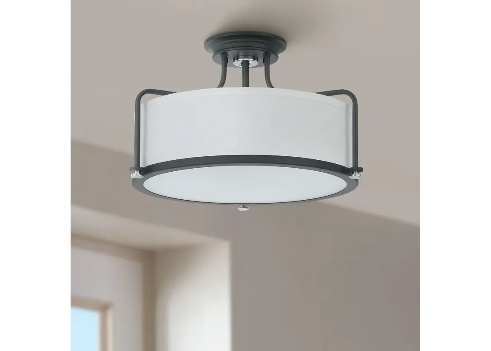 Quoizel Calvary 17 1/2" Wide Earth Black Drum Ceiling Light