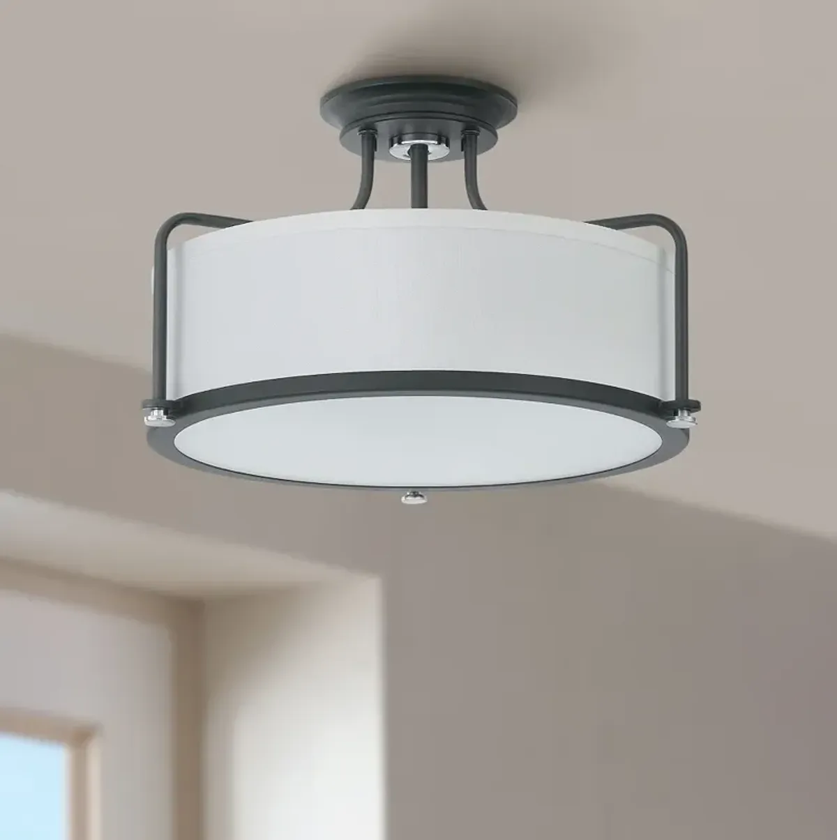 Quoizel Calvary 17 1/2" Wide Earth Black Drum Ceiling Light