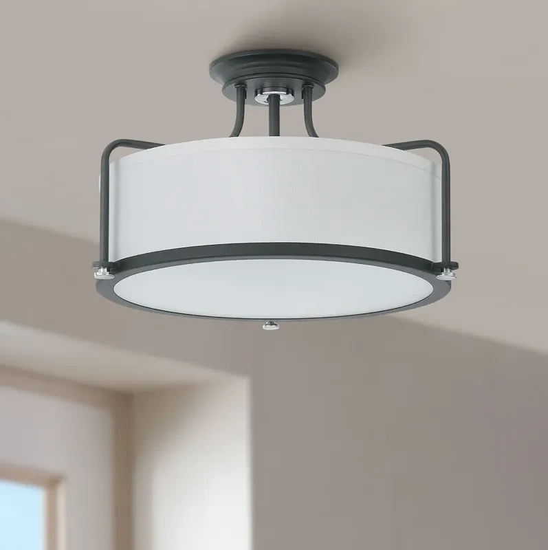 Quoizel Calvary 17 1/2" Wide Earth Black Drum Ceiling Light