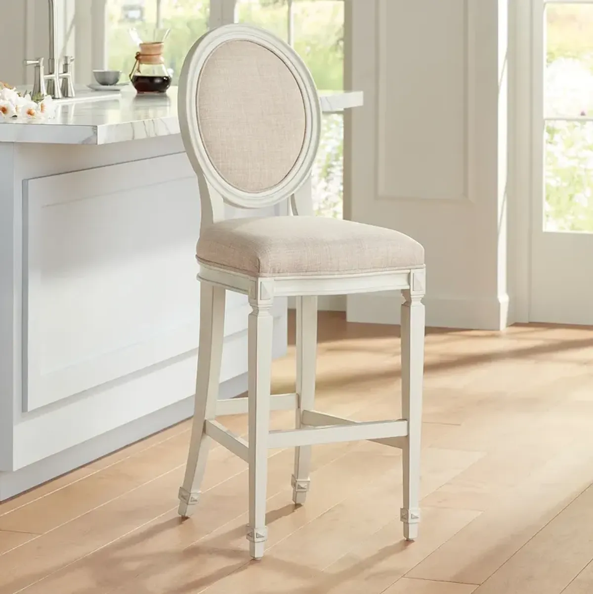 Aiden Allegro 31" High Vanilla and Almond Barstool