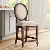 Aiden 24" High Walnut and Linen Counter Stool